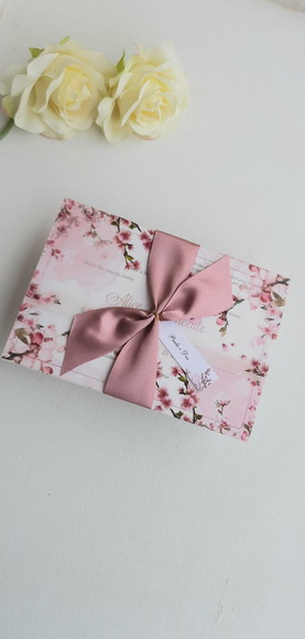 Convite Casamento Vegetal Fita Rose Gold