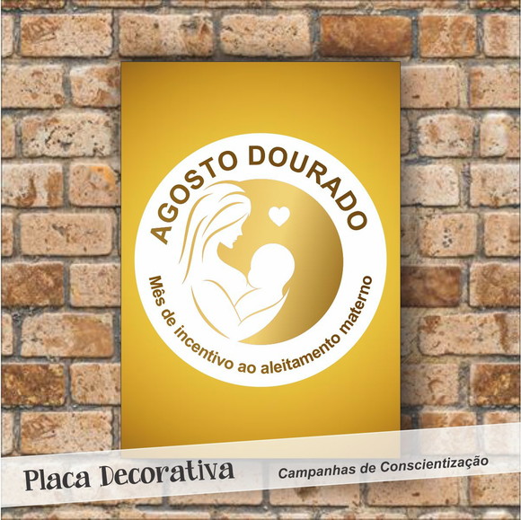 Placa Decorativa - Agosto Dourado