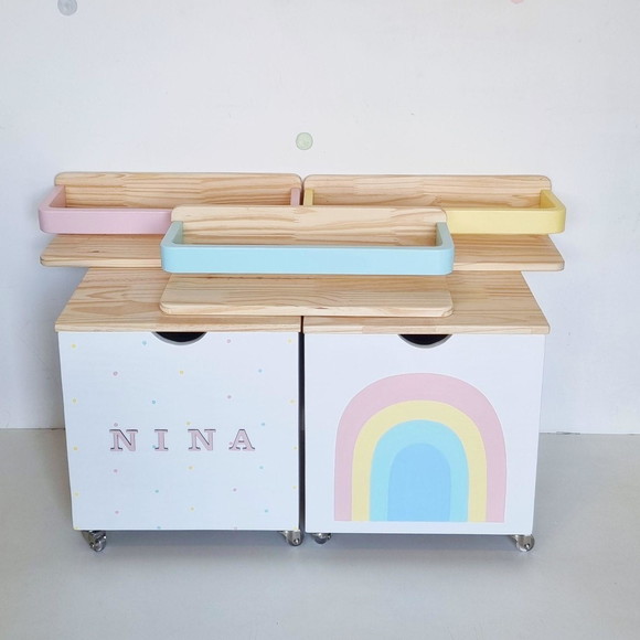 Caixotes para Brinquedos com Trio Prateleiras Tete
