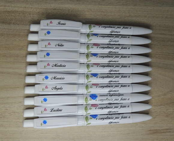 Caneta Personalizada Enfermagem Flor