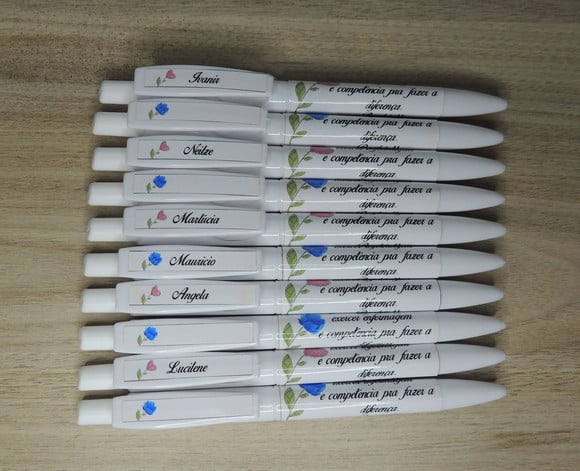 Caneta Personalizada Enfermagem Flor
