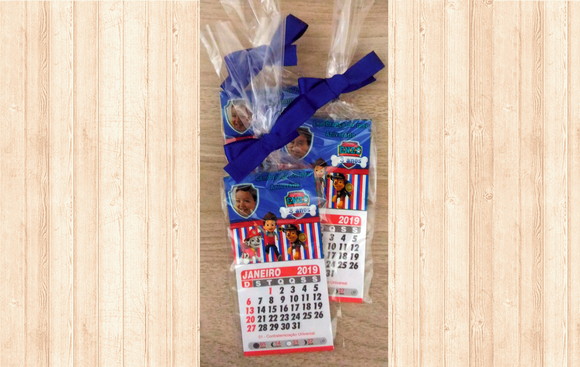 Mini Calendário de Geladeira 2026 Patrulha Canina Menino Azu