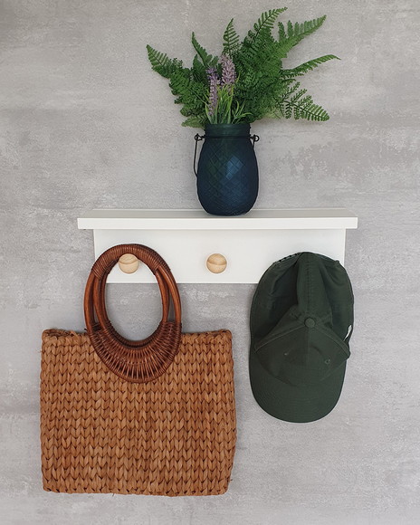 Cabideiro Organizador Prateleira com Cabides Pinus 40 cm