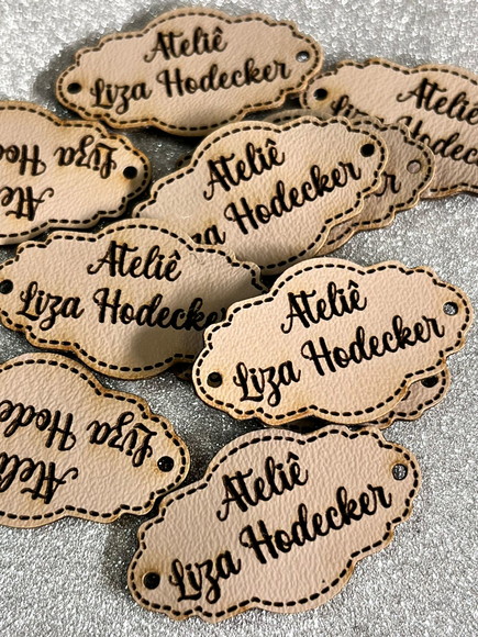 100 Etiqueta Couro Personalizada! 2 x 3,5 Fretegrátis