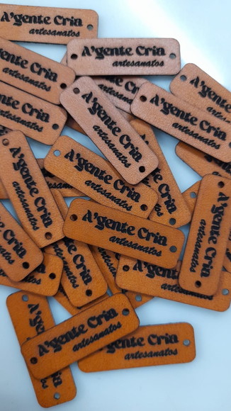 100 Etiquetas Couro Crochês, Artesanatos! Frete Grátis