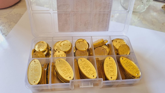 Etiquetas Acrílico Dourada Crochê,sousplat, Bolsa 100u
