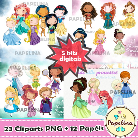 Kit Digital Princesas Cute (combo)