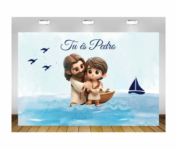 Painel Jesus e Tu És Pedro 1,50x1m - Impresso Lona