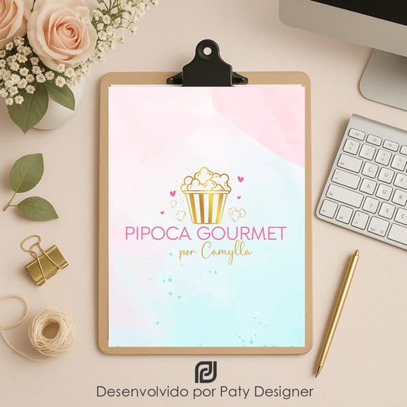 Logomarca de Pipoca Gourmet
