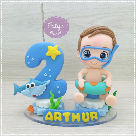 Topo com Vela Baby Shark