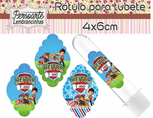 Adesivo para Tubete Patrulha Canina