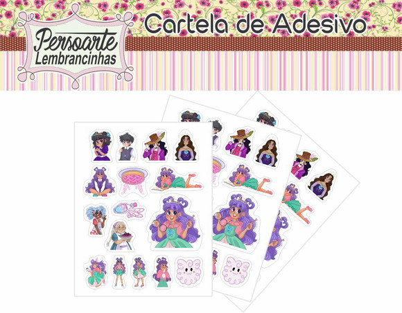 Cartela de Adesivo Princesa Desastrada