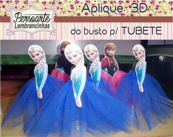 Tag ou Aplique para Tubete Frozen