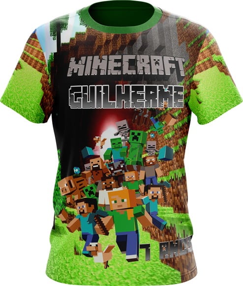Camisa infantil Personalizada Mine Craft