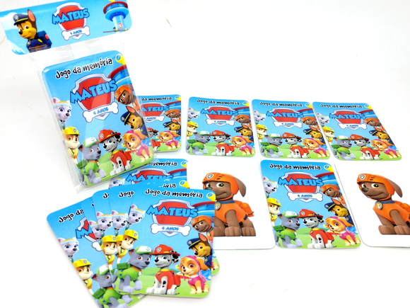 Jogo da memória G 9 pares personalizado patrulha canina
