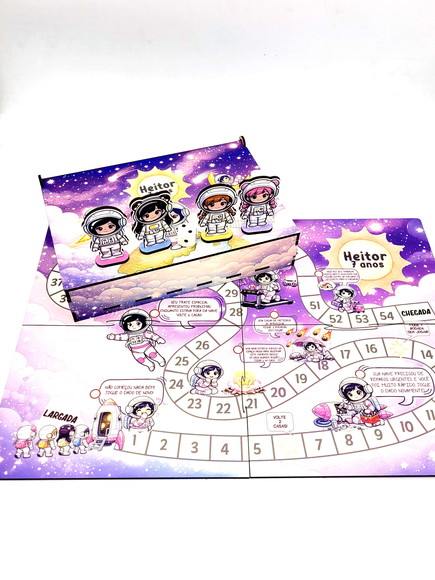 Jogo de Tabuleiro com Caixa mdf Lembrancinha Astronauta
