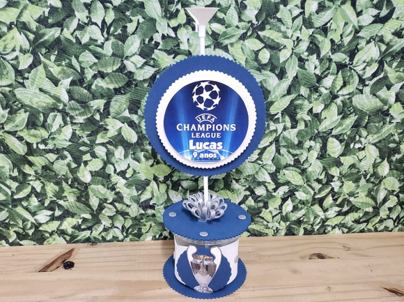 Champions Futebol Centro de Mesa Lembrancinha Personalizado