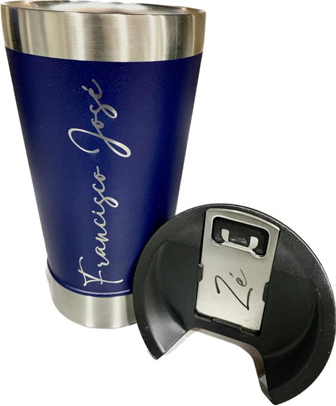 Copo Térmico Personalizado Inox 473ml c/ Tampa e Abridor