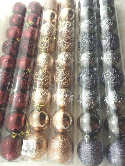 54 Bolas Natal Lindas 6cm Texturas Arabescos Lisas E Foscas