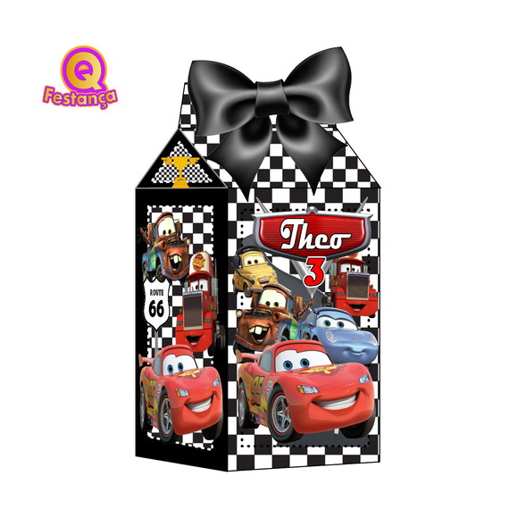 10 Caixas Milk Carros Pers. Com Aplique 3d Sem Laço