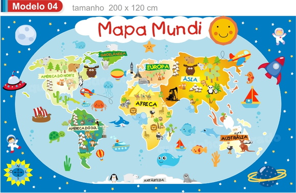 Papel de Parede infantil zoo animais M04
