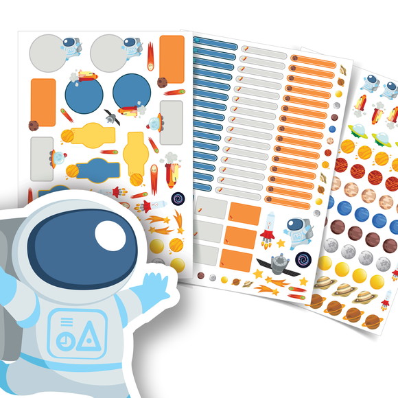 Etiqueta Escolar Personalizada Espaço Sistema Solar Kit Jumb
