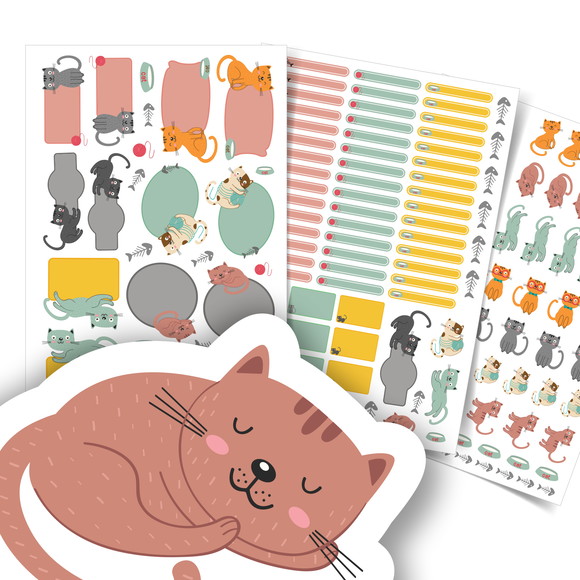 Etiquetas Escolares Gatinhos Personalizadas Kit Jumbo