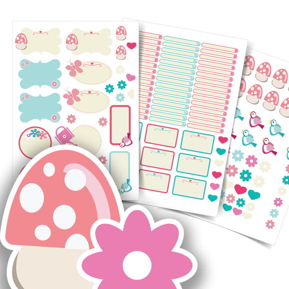 Etiquetas Escolares Personalizadas Flores Jardim Kit Jumbo