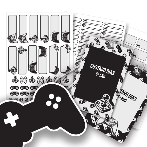 Etiquetas Personalizadas Escolares Video Game 2 Tags Mochila