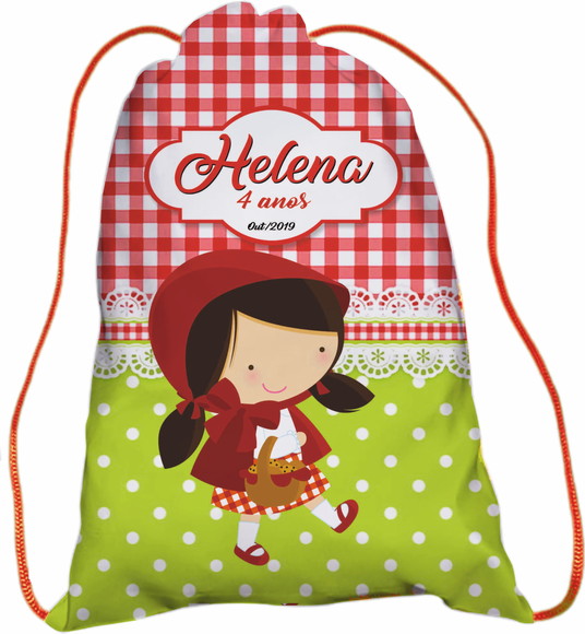 Mochilinha Personalizada Chapeuzinho Vermelho e Lobo Mau