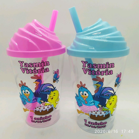 Copo Chantilly 300ml Galinha Pintadinha Rosa