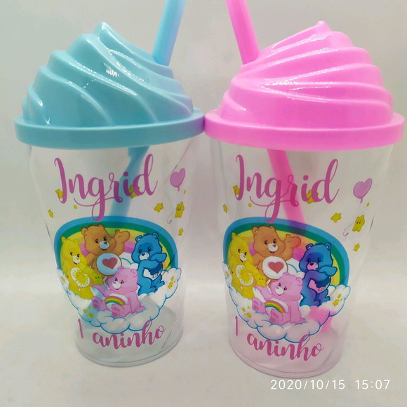 Copo Twister 300ml Ursinhos Carinhosos com Tampa Chantilly