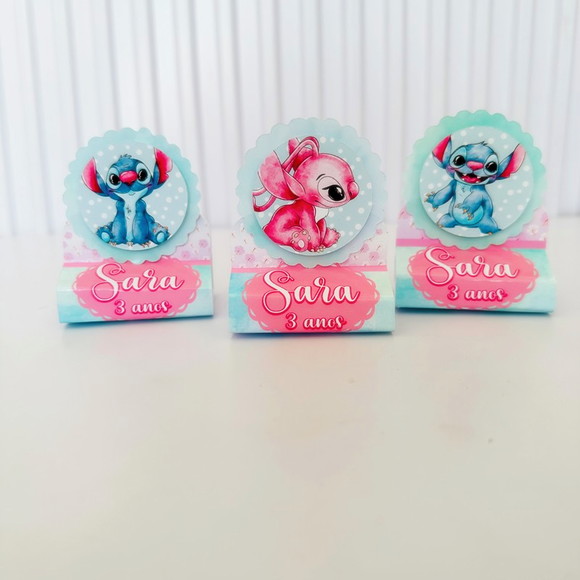 Porta Bis Duplo Personalizada Stich e Angel