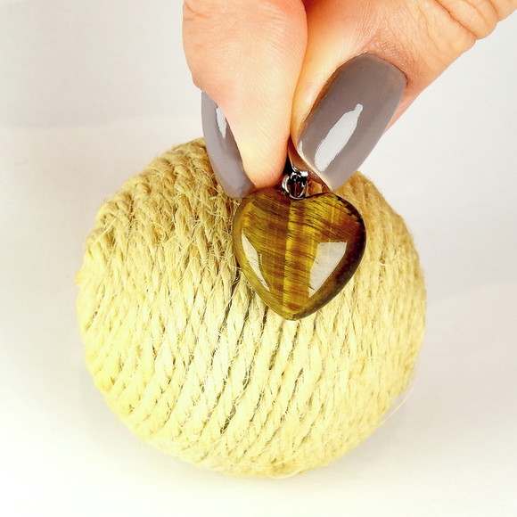 Colar Pingente Pedra Quartzo Olho de Tigre Peq
