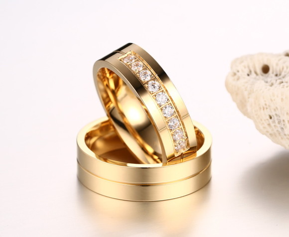 Par De Alianças 6mm Casamento e noivado banhada ouro 18k
