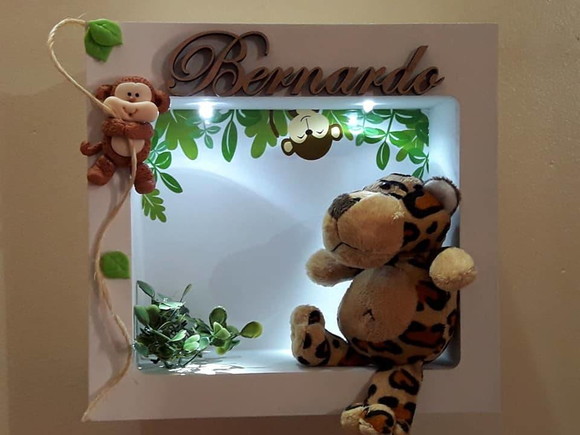 Porta Maternidade Safari Personalizado, Iluminação com Led
