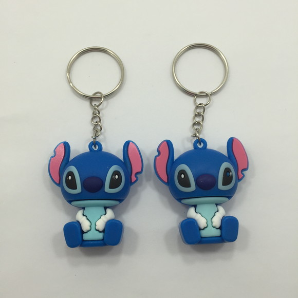 Chaveiros Stitch 3d de Borracha 2 Unidades