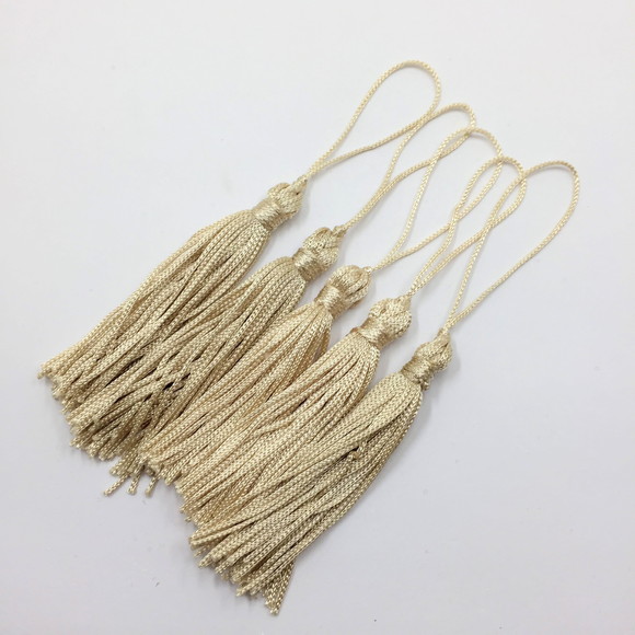 Pingentes Franjas de Seda Tassel Bege Nº05