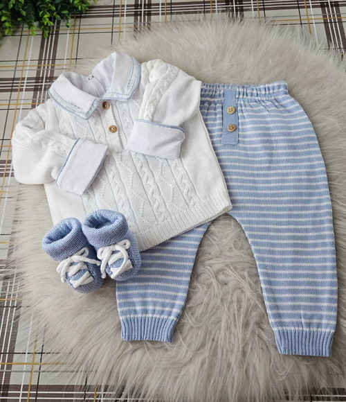 Conjunto Trico Linha 4 Peças Azul Bb e Branco