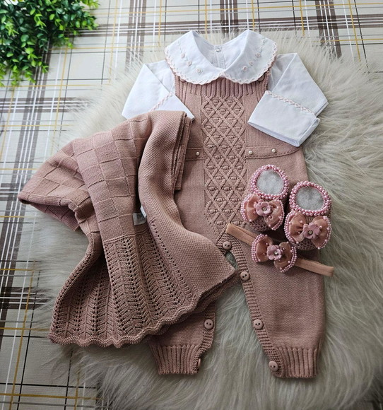 Saida Maternidade Linha Luxo 5 Peças Rose