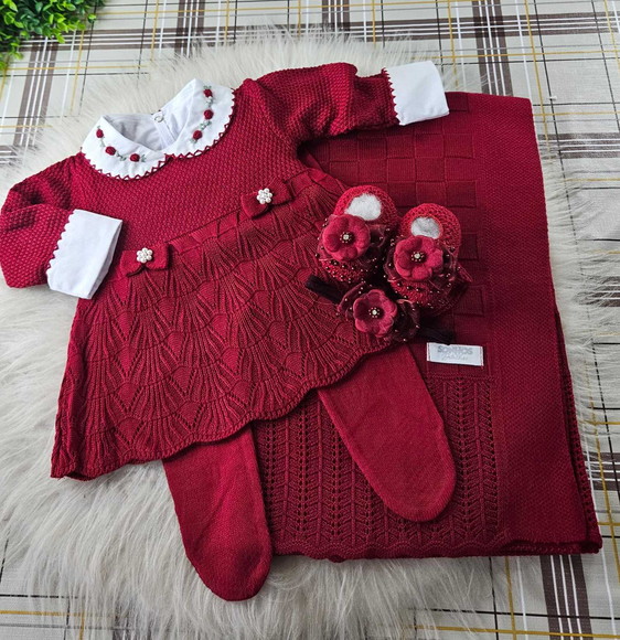 Saida Maternidade Linha Luxo Vestido 6 Peças Vermelho
