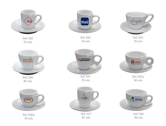 Xícara de Café Porcelana Personalizada - 6 Pcs