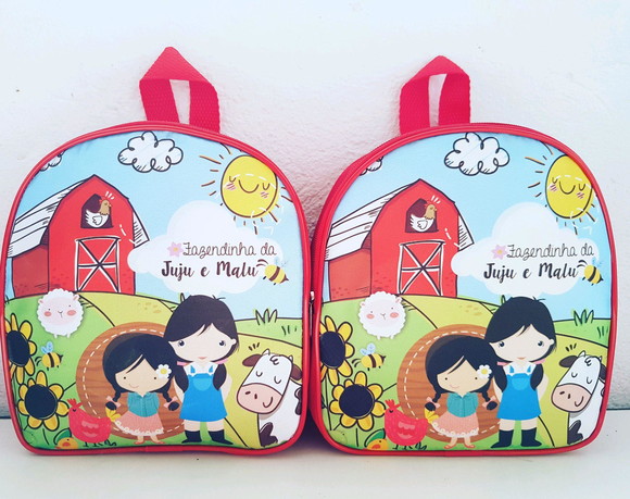 Bolsinha Mochila Personalizada 19x23 Galinha Pintadinha