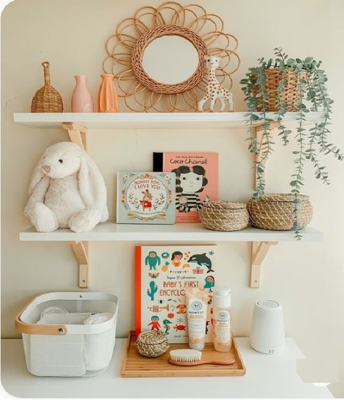 Kit com 02 Prateleiras mdf e Mão Francesa de Madeira Pinus