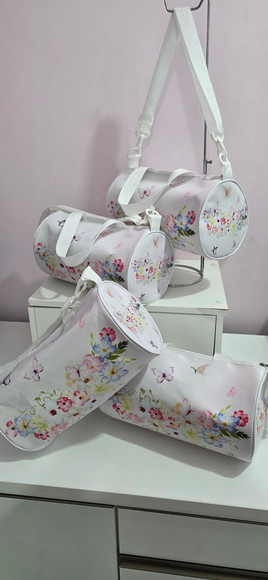 Bolsa Cilindro Personalizada Lembrancinhas Jardim Encantado