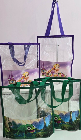 Bolsa de Praia Personalizada para Lembrancinha Tema Rapunzel