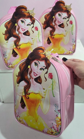Mochila 23x19 Lembrancinha Festa Bela e a Fera Verniz
