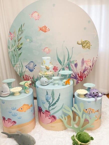 Locação Decoração Mini Table Fundo do Mar Menino