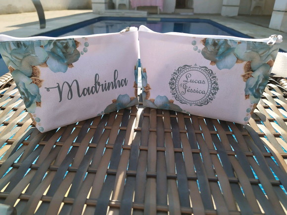 Kit 10 Necessaires Personalizada Lembrancinha Casamento