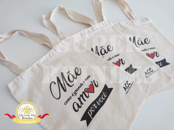 Sacola de Algodão Personalizada Dia das Mães Lembrancinha